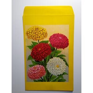 Vintage LARGE 1930's Zinnia Flower Seed Packet Hammerlith Rochester EMPTY